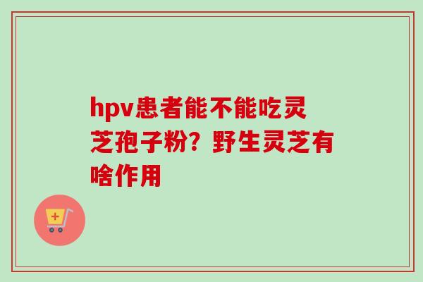 hpv患者能不能吃灵芝孢子粉？野生灵芝有啥作用