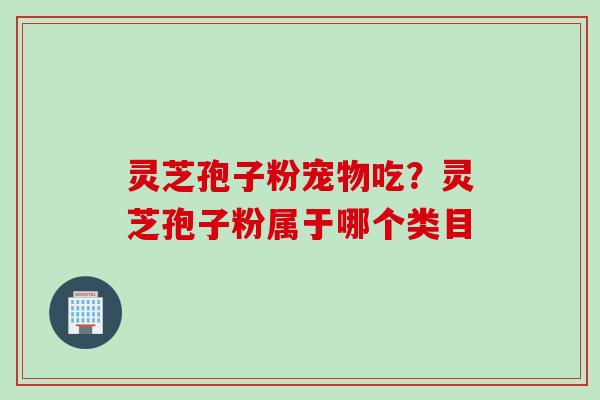 灵芝孢子粉宠物吃？灵芝孢子粉属于哪个类目