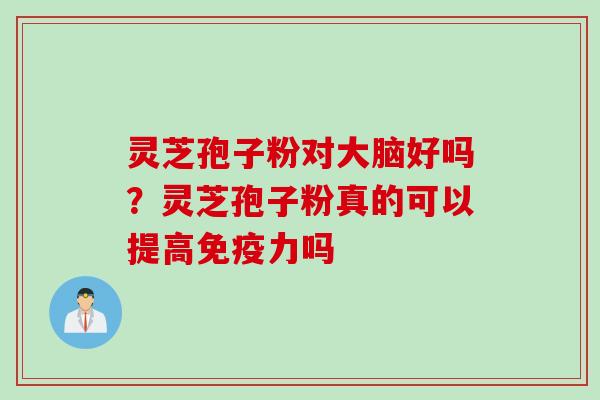 灵芝孢子粉对大脑好吗？灵芝孢子粉真的可以提高免疫力吗