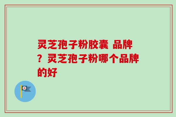 灵芝孢子粉胶囊 品牌？灵芝孢子粉哪个品牌的好