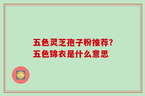 五色灵芝孢子粉推荐？五色锦衣是什么意思