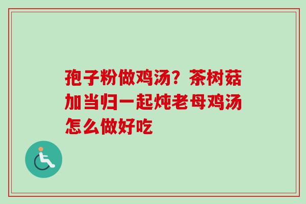 孢子粉做鸡汤？茶树菇加当归一起炖老母鸡汤怎么做好吃
