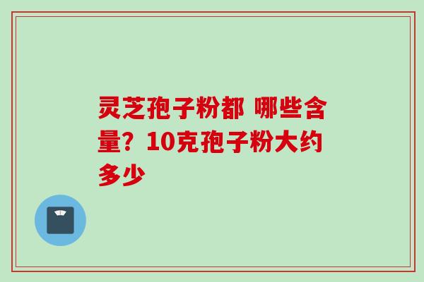灵芝孢子粉都 哪些含量？10克孢子粉大约多少