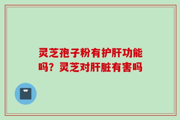 灵芝孢子粉有护肝功能吗？灵芝对肝脏有害吗