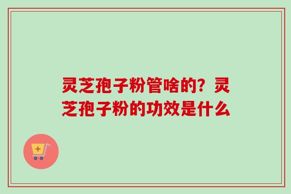 灵芝孢子粉管啥的？灵芝孢子粉的功效是什么