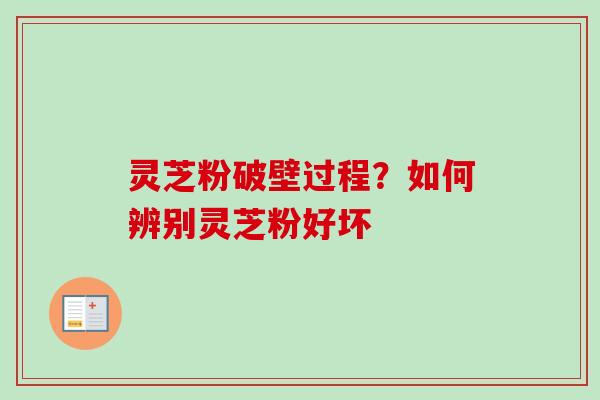 灵芝粉破壁过程？如何辨别灵芝粉好坏