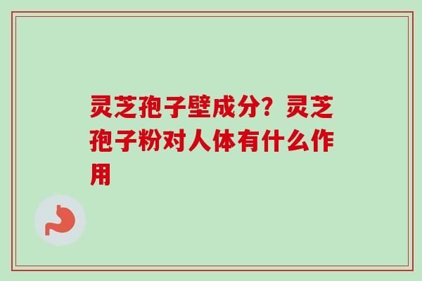 灵芝孢子壁成分？灵芝孢子粉对人体有什么作用