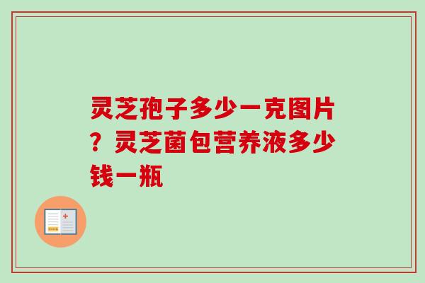 灵芝孢子多少一克图片？灵芝菌包营养液多少钱一瓶