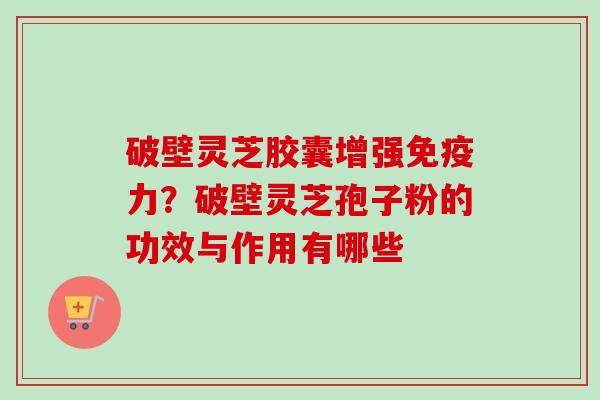 破壁灵芝胶囊增强免疫力？破壁灵芝孢子粉的功效与作用有哪些