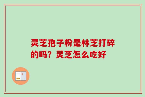 灵芝孢子粉是林芝打碎的吗？灵芝怎么吃好