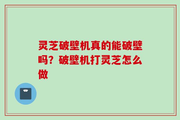 灵芝破壁机真的能破壁吗?破壁机打灵芝怎么做 灵芝破壁机真的能破壁吗?破壁机打灵芝怎么做