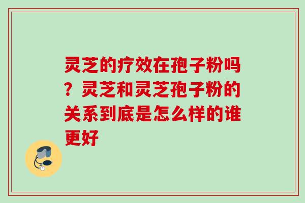 灵芝的疗效在孢子粉吗？灵芝和灵芝孢子粉的关系到底是怎么样的谁更好