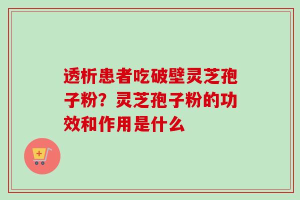 透析患者吃破壁灵芝孢子粉？灵芝孢子粉的功效和作用是什么