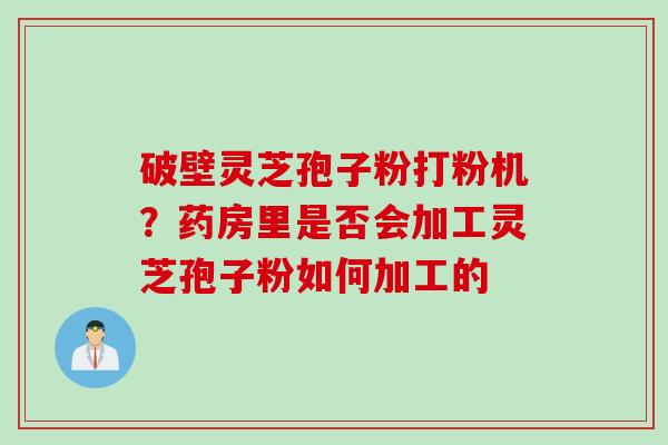 破壁灵芝孢子粉打粉机？药房里是否会加工灵芝孢子粉如何加工的