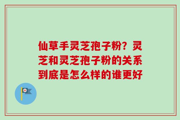 仙草手灵芝孢子粉？灵芝和灵芝孢子粉的关系到底是怎么样的谁更好