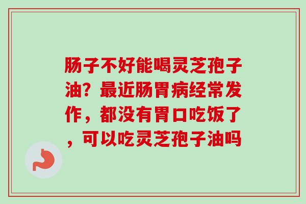 肠子不好能喝灵芝孢子油？最近肠胃病经常发作，都没有胃口吃饭了，可以吃灵芝孢子油吗