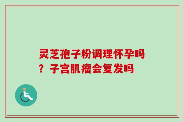 灵芝孢子粉调理怀孕吗？子宫肌瘤会复发吗