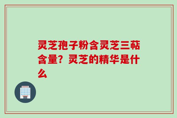 灵芝孢子粉含灵芝三萜含量?灵芝的精华是什么 灵芝孢子粉含灵芝三萜含量?灵芝的精华是什么