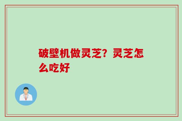 破壁机做灵芝？灵芝怎么吃好