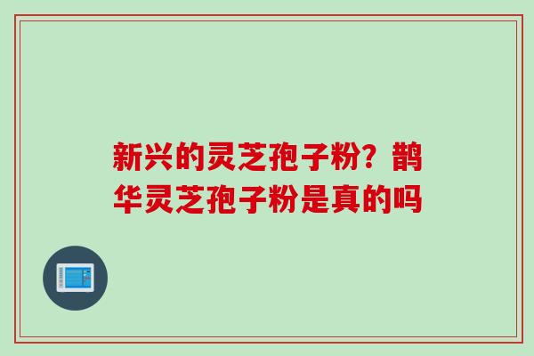 新兴的灵芝孢子粉？鹊华灵芝孢子粉是真的吗