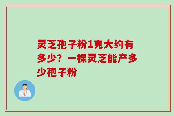 灵芝孢子粉1克大约有多少？一棵灵芝能产多少孢子粉