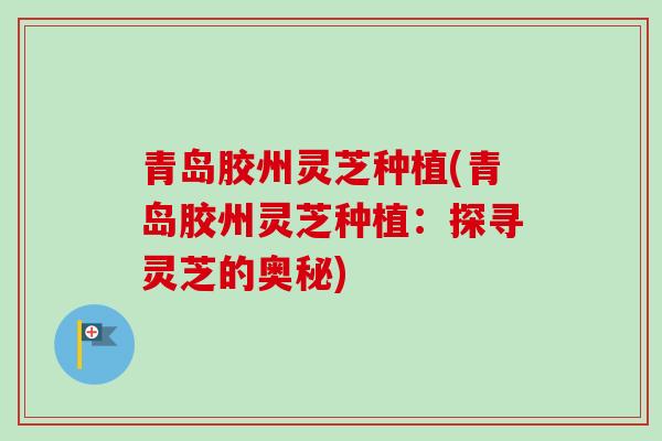 青岛胶州灵芝种植(青岛胶州灵芝种植：探寻灵芝的奥秘)