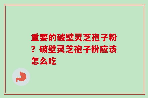 重要的破壁灵芝孢子粉？破壁灵芝孢子粉应该怎么吃