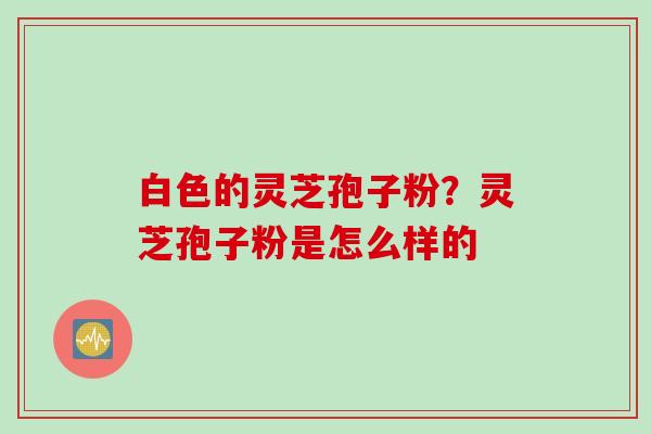白色的灵芝孢子粉？灵芝孢子粉是怎么样的