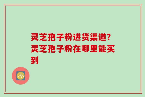 灵芝孢子粉进货渠道？灵芝孢子粉在哪里能买到