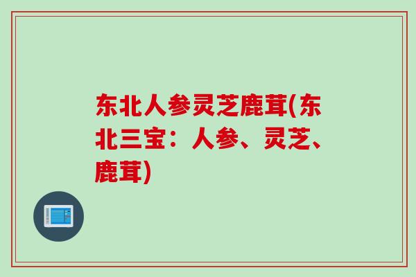 东北人参灵芝鹿茸(东北三宝：人参、灵芝、鹿茸)
