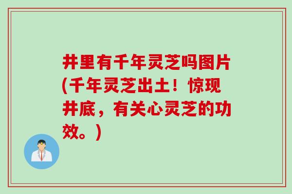 井里有千年灵芝吗图片(千年灵芝出土！惊现井底，有关心灵芝的功效。)