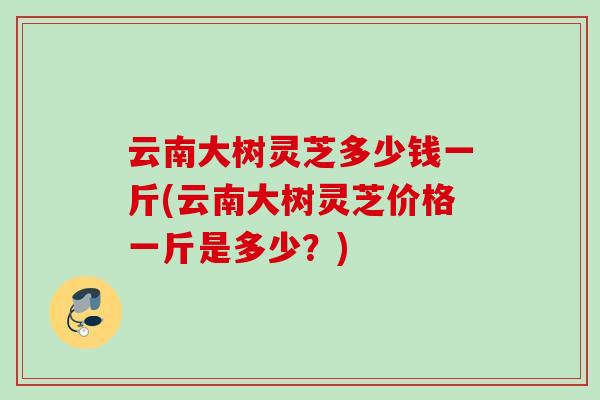 云南大树灵芝多少钱一斤(云南大树灵芝价格一斤是多少？)