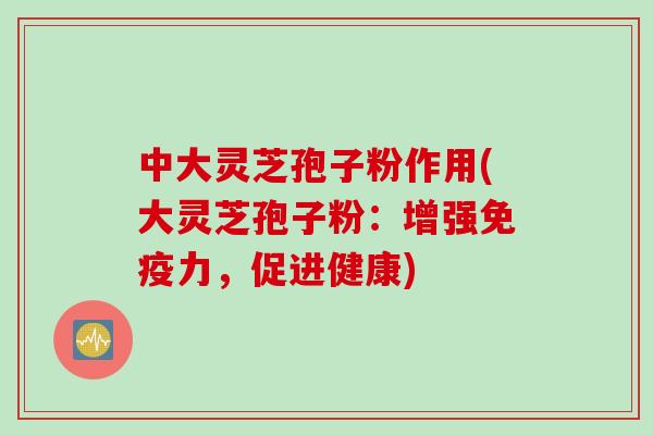 中大灵芝孢子粉作用(大灵芝孢子粉：增强免疫力，促进健康)