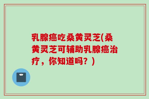 乳腺癌吃桑黄灵芝(桑黄灵芝可辅助乳腺癌治疗，你知道吗？)