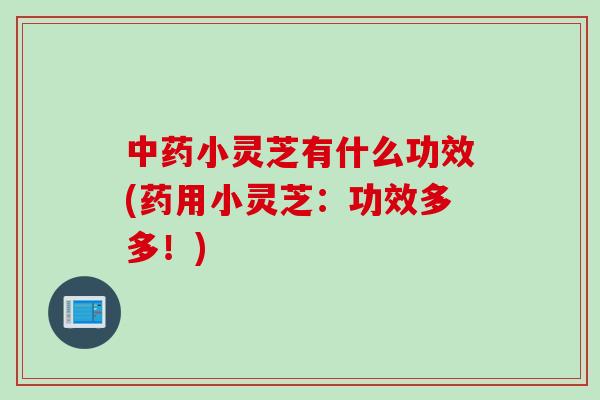 小灵芝有什么功效(药用小灵芝:功效多多!) 小灵芝有什么功效(药用小灵芝:功效多多!)