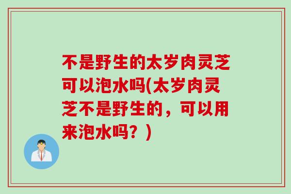 不是野生的太岁肉灵芝可以泡水吗(太岁肉灵芝不是野生的，可以用来泡水吗？)