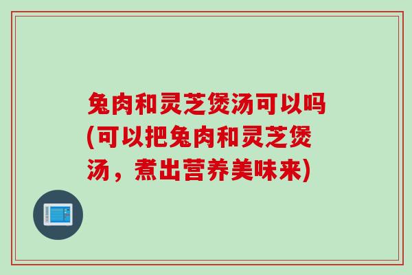 兔肉和灵芝煲汤可以吗(可以把兔肉和灵芝煲汤，煮出营养美味来)