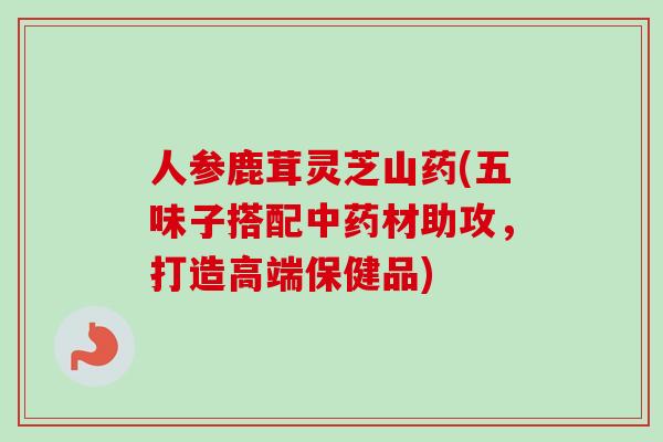人参鹿茸灵芝山药(五味子搭配中药材助攻，打造高端保健品)