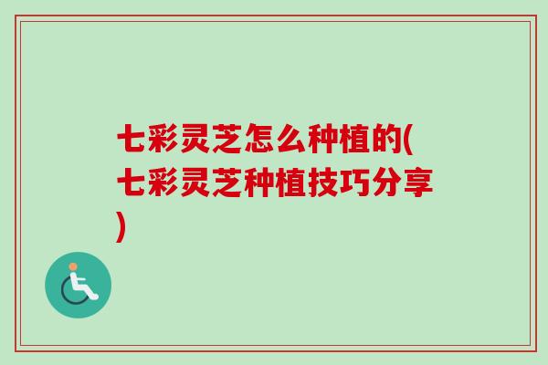七彩灵芝怎么种植的(七彩灵芝种植技巧分享)