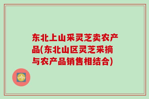 东北上山采灵芝卖农产品(东北山区灵芝采摘与农产品销售相结合) 东北上山采灵芝卖农产品(东北山区灵芝采摘与农产品销售相结合)