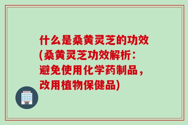 什么是桑黄灵芝的功效(桑黄灵芝功效解析：避免使用化学药制品，改用植物保健品)