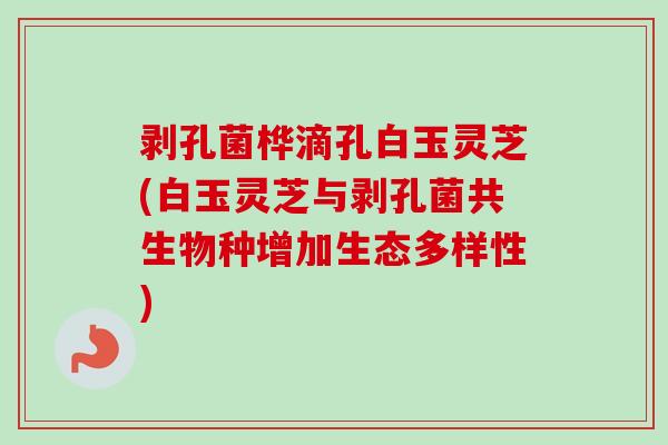 剥孔菌桦滴孔白玉灵芝(白玉灵芝与剥孔菌共生物种增加生态多样性)