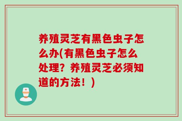 养殖灵芝有黑色虫子怎么办(有黑色虫子怎么处理？养殖灵芝必须知道的方法！)