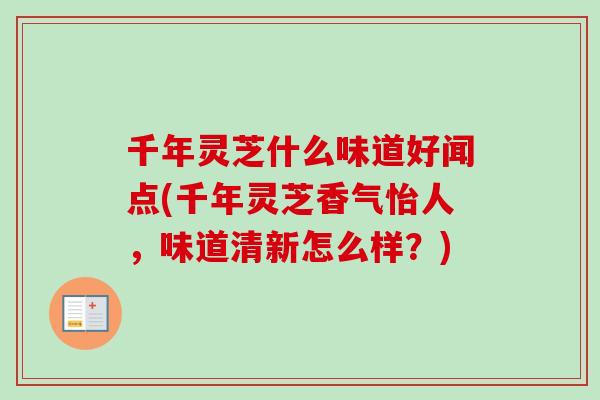 千年灵芝什么味道好闻点(千年灵芝香气怡人,味道清新怎么样?) 千年灵芝什么味道好闻点(千年灵芝香气怡人,味道清新怎么样?)