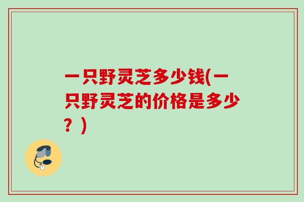 一只野灵芝多少钱(一只野灵芝的价格是多少？)