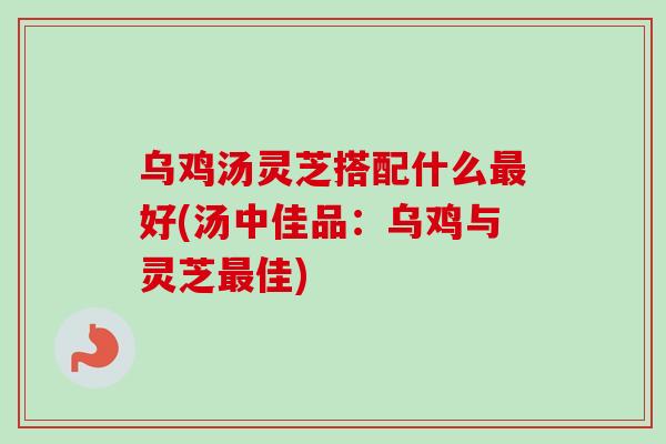 乌鸡汤灵芝搭配什么最好(汤中佳品：乌鸡与灵芝最佳)