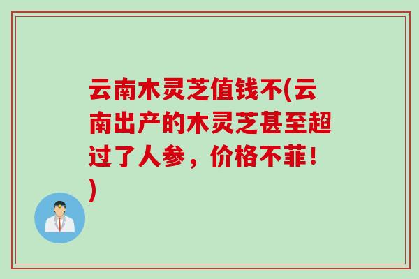 云南木灵芝值钱不(云南出产的木灵芝甚至超过了人参，价格不菲！)