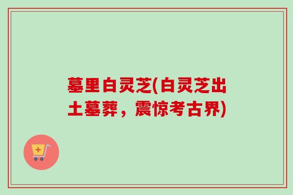 墓里白灵芝(白灵芝出土墓葬，震惊考古界)