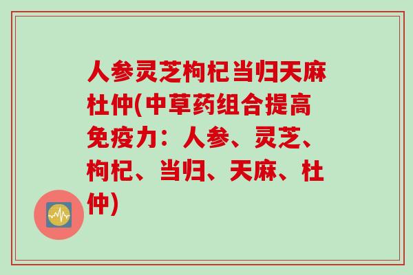 人参灵芝枸杞当归天麻杜仲(中草药组合提高免疫力：人参、灵芝、枸杞、当归、天麻、杜仲)