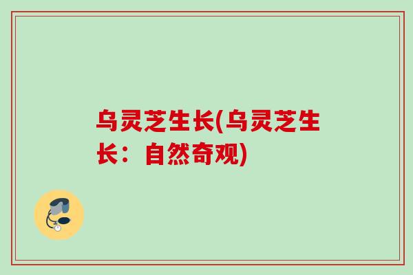 乌灵芝生长(乌灵芝生长:自然奇观) 乌灵芝生长(乌灵芝生长:自然奇观)